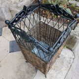 Iron and wicker umbrella carrier