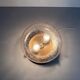 Flush glass shade with bubble pattern and brass base by Hillebrand, 1960s, Germany.