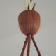 French Art Deco Stamped 1053 Pink Glass Plafonnier Hanging Light Pink Ropes