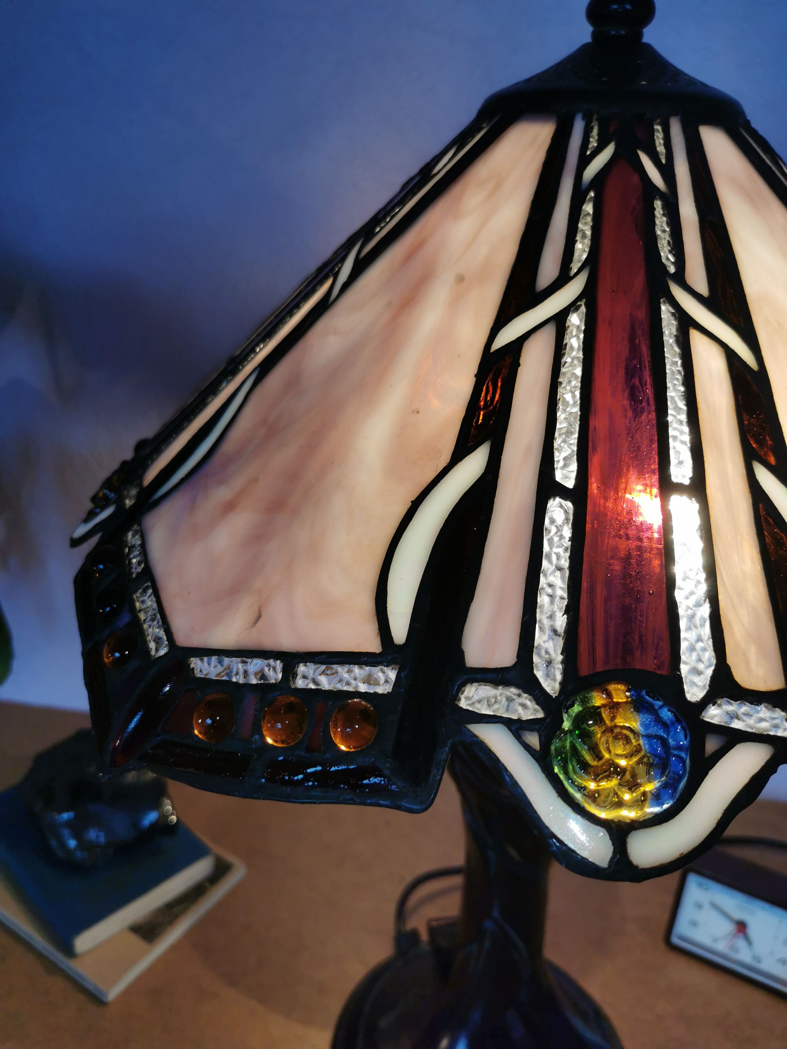 Tiffany style lamp, stained glass, art nouveau