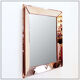 Rectangular mirror with pink parclose attributed to Jacques Adnet - circa 1940