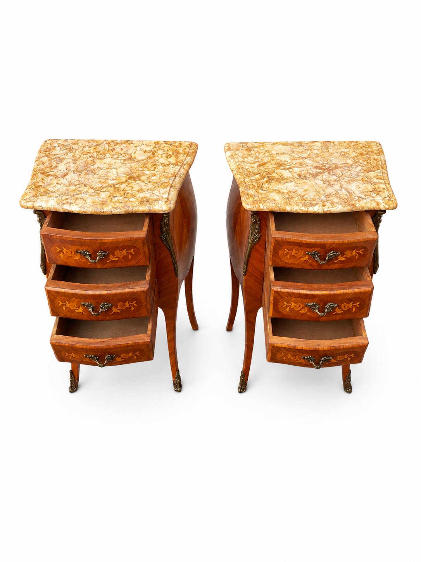 Paire de table de chevet style Louis XV en Bois de Rose