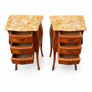 Pair of Louis XV style bedside tables in rosewood.