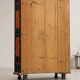 Antique hand-painted Baroque chest folk art cabinet dated solid wood Central Europe, 1865