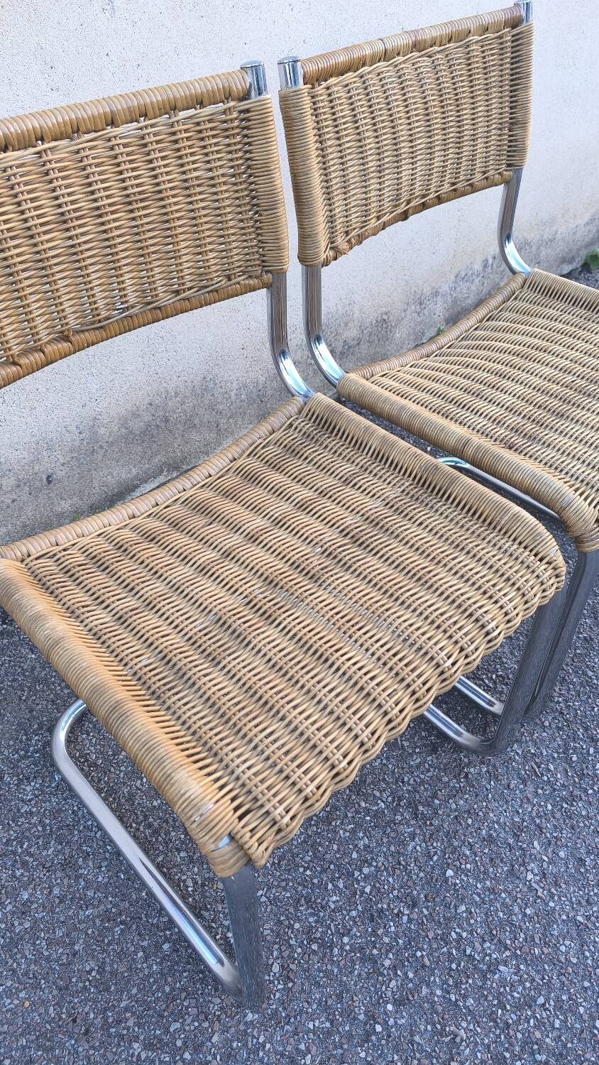 Pair cesca b32 chair design Marcel Breuer