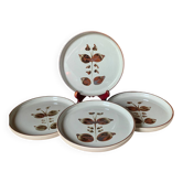 4 assiettes plates grès de l’Arnon 1970