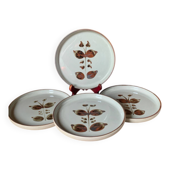 4 flat plates, Arnon stoneware, 1970