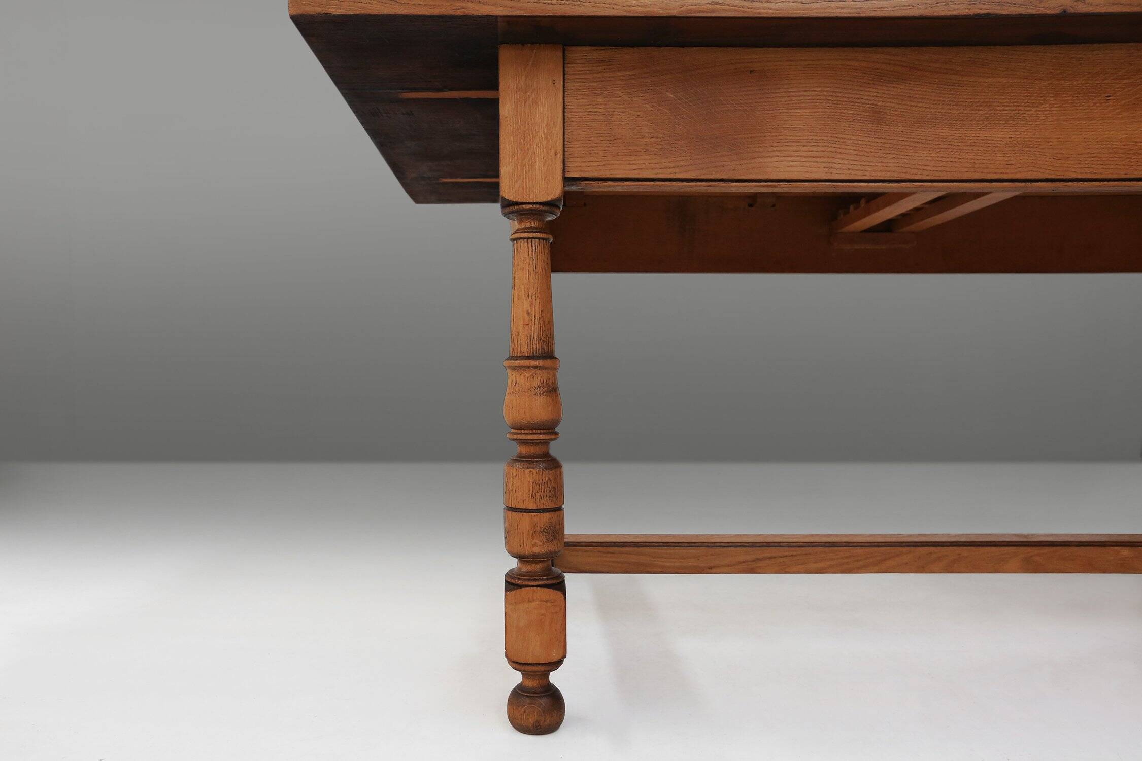 20th Century Belgian Oak Dining Table