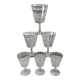 Set of 6 large crystalline glass wine glasses 50-60s