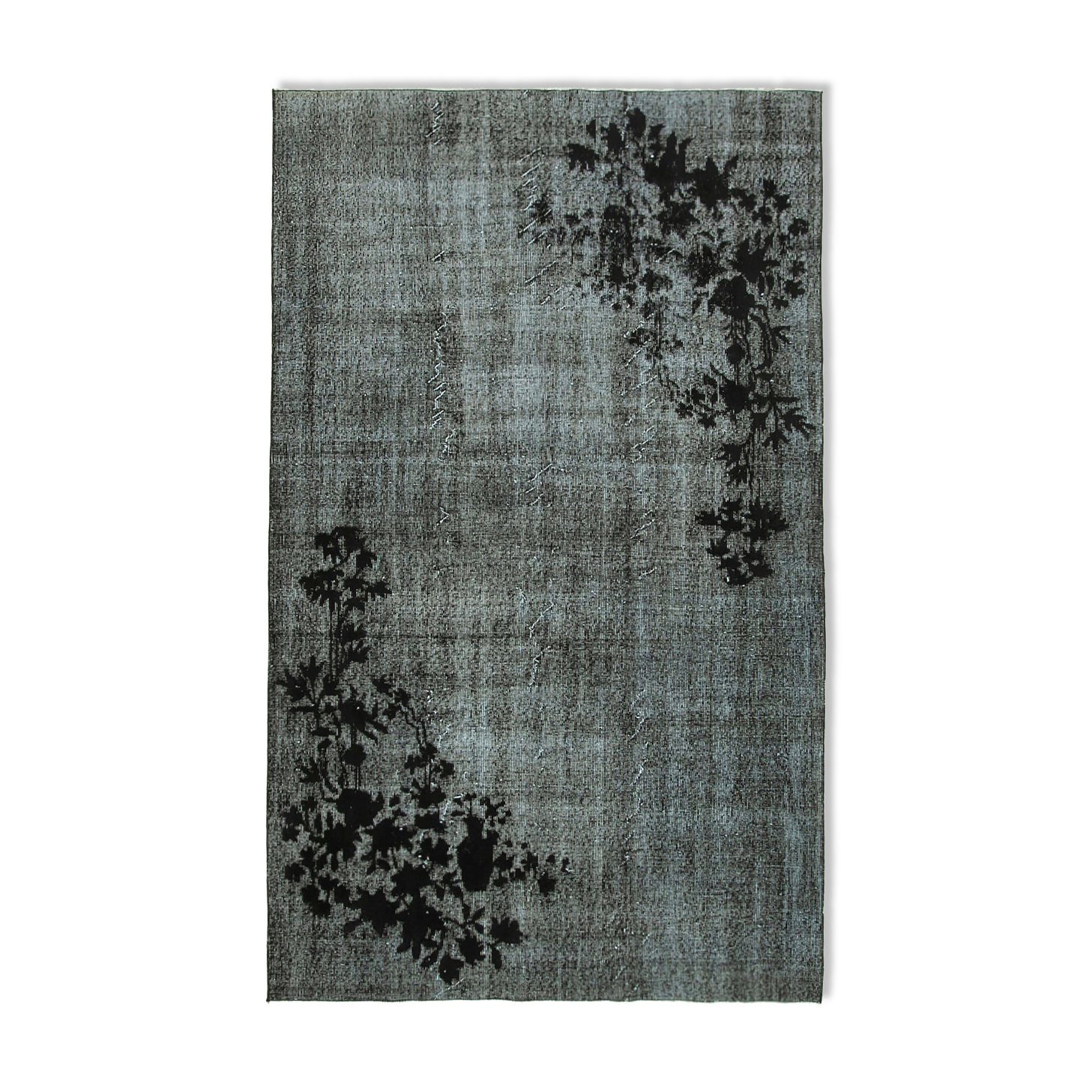Handmade contemporary oriental 1980s 162 cm x 262 cm black carpet