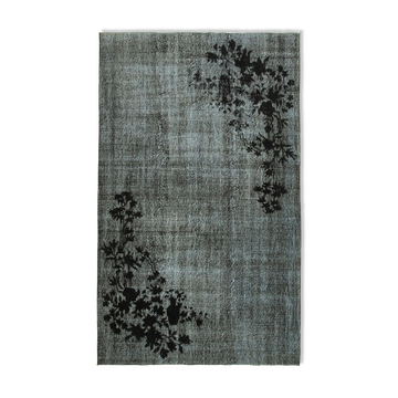 Handmade contemporary oriental 1980s 162 cm x 262 cm black carpet