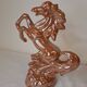 Glazed ceramic rearing horse statuette – vintage piece