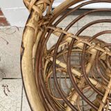 Vintage rattan bar server