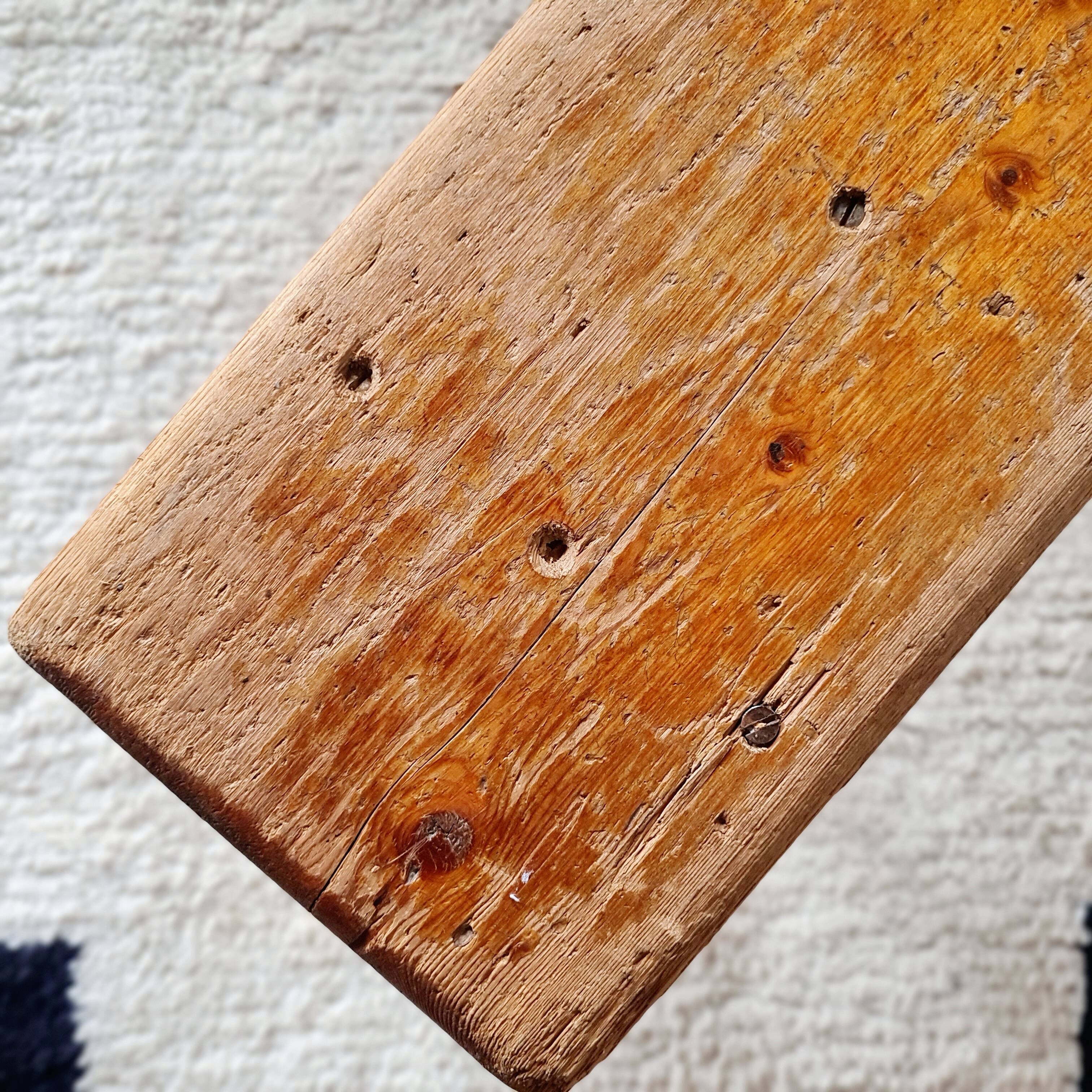 Old farmhouse bench in solid wood - 128 cm