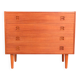 Danish teak low chest with four drawers, 1960s