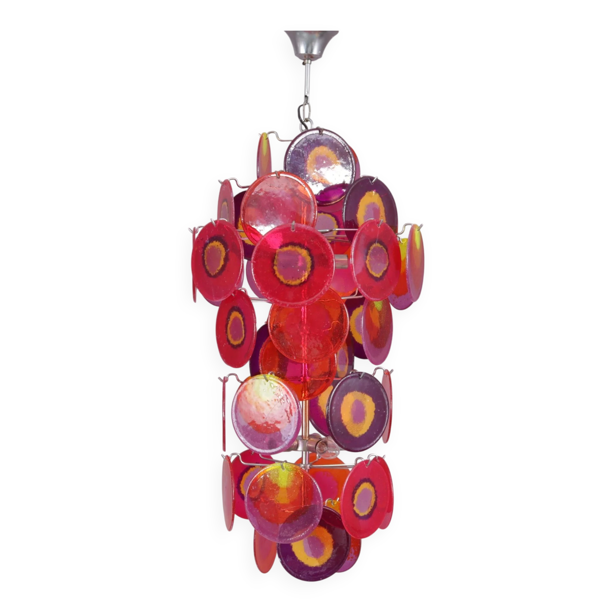 1970s disk chandelier by Aro Leuchten Germany