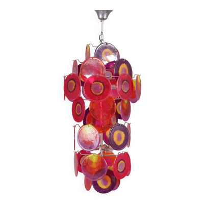 Chandelier à disques des années 1970 par Aro Leuchten Allemagne