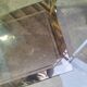 Vintage golden metal rolling dessert trolley
