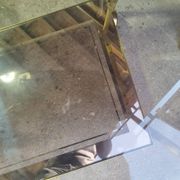 Vintage golden metal rolling dessert trolley