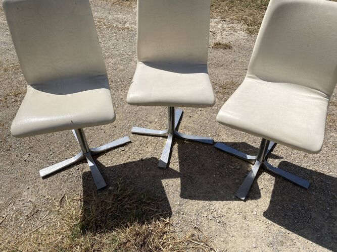 Lot de 3 chaises design 1970