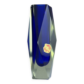Murano Blue Sommerso Vase, Vintage, Italy, 1970s