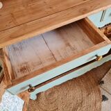 Buffet low blue patinated raw tray