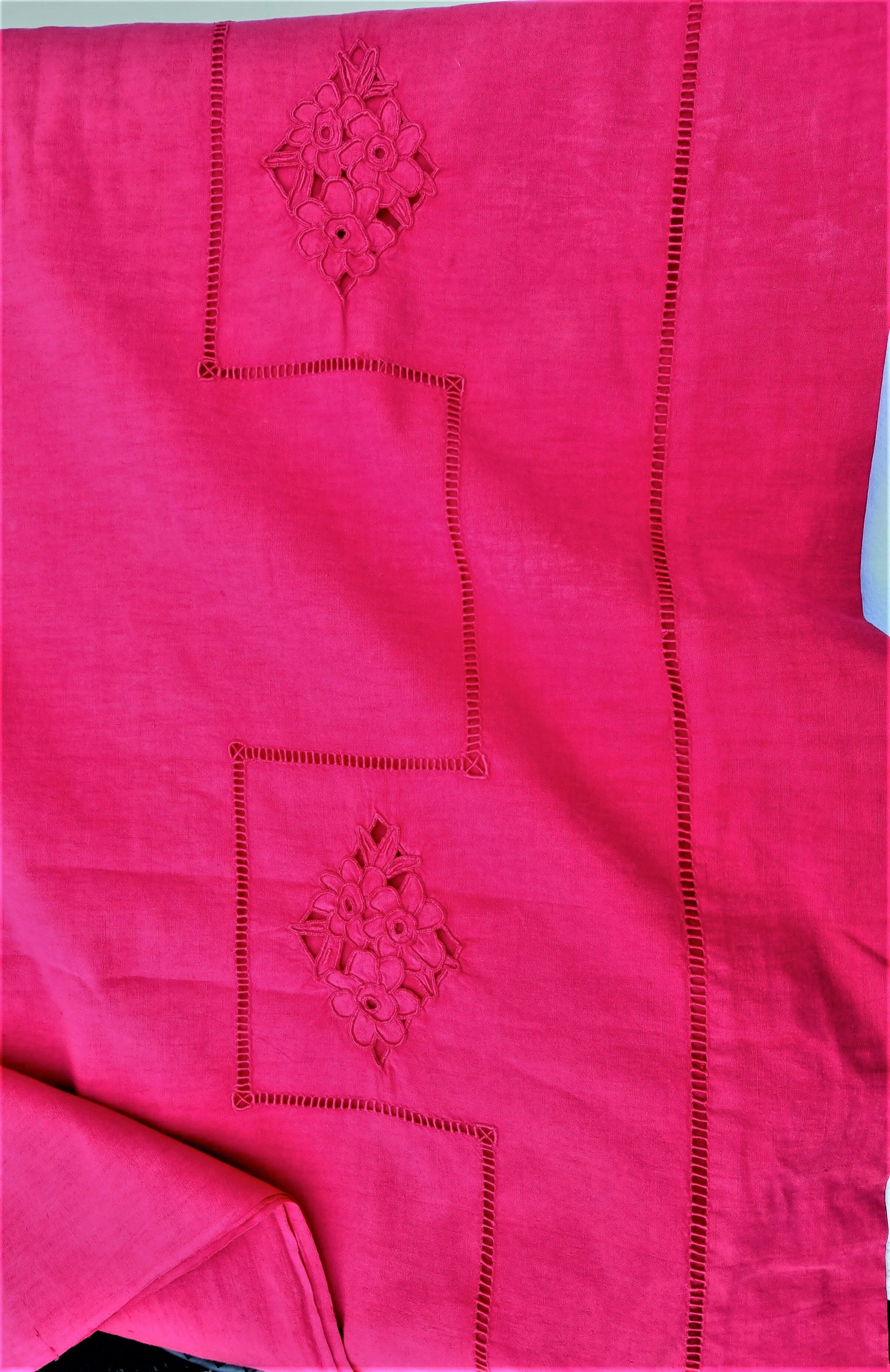 Drap lin rouge cerise