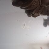 Antique large oval beveled mercury mirror
