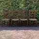 Set of 4 handcrafted rush chairs in solid oak.