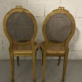 Pair of chairs Louis XVI gilded wood Masion Gouffé