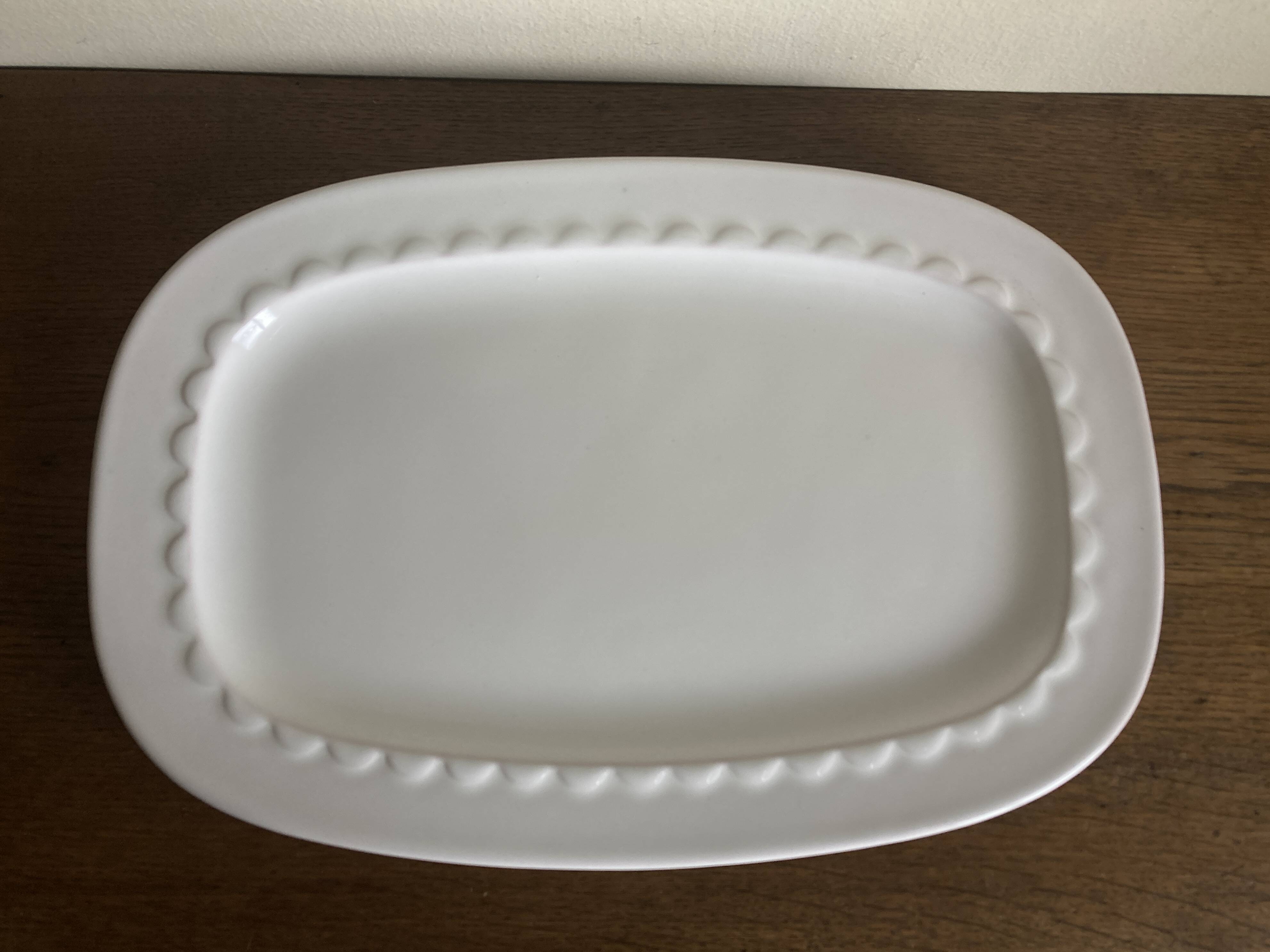 XL centerpiece dish with scalloped glazed earth Gien Pierre Motton 1980