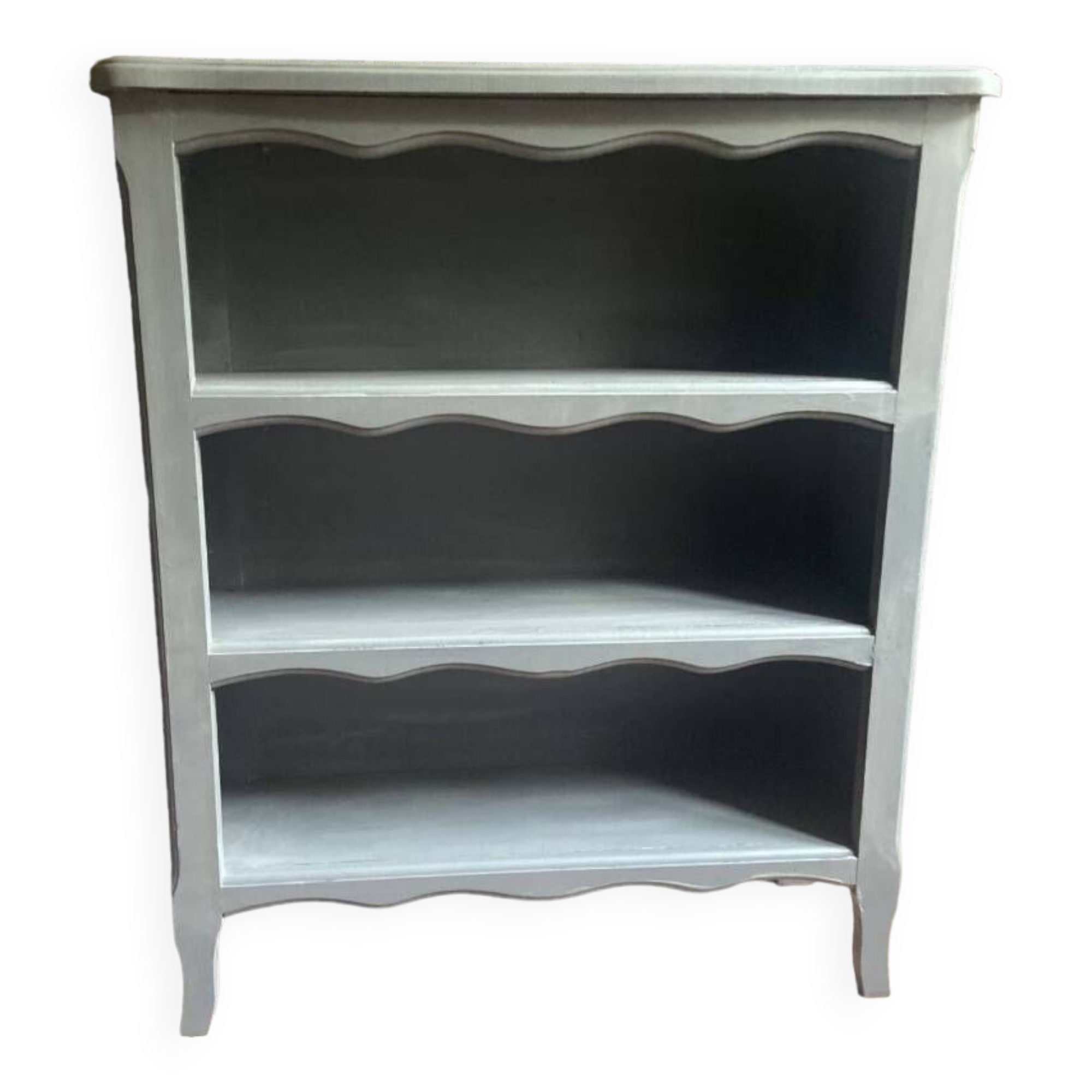 Bibus beech bookcase renovated in gray