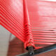 Vinyl record holder, vintage, metal and red scoubidou , rak 50s
