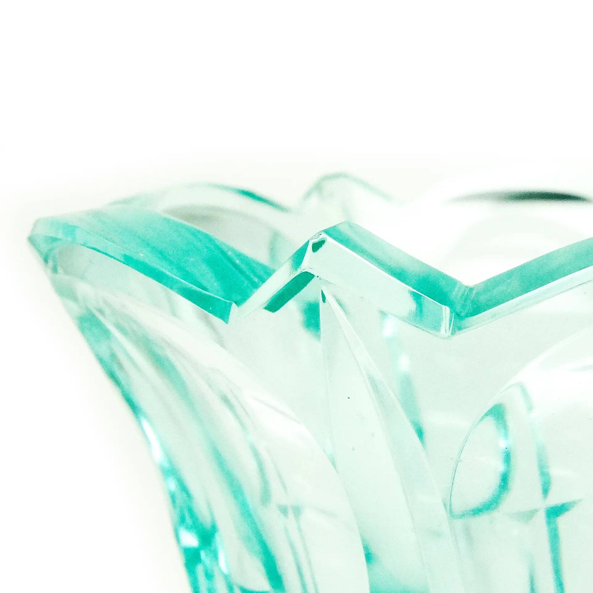 Art Deco vase, uranium crystal, Moser, Czechoslovakia, 1930s