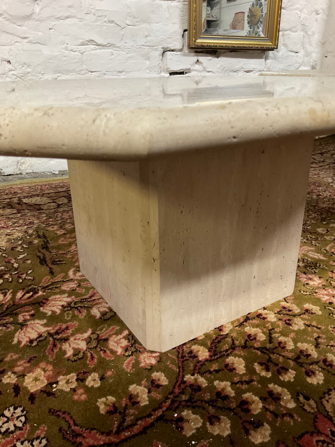 Vintage travertine coffee table in the 70s