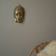Brass mask wall sculpture ethnic decorative object Tribal art