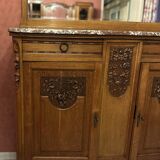Art Deco sideboard with solid wood mirror and marble top