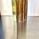 Scandinavian midcentury wall light in crystal and brass
