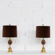 PAIR OF GILDED METAL LAMPS  70'