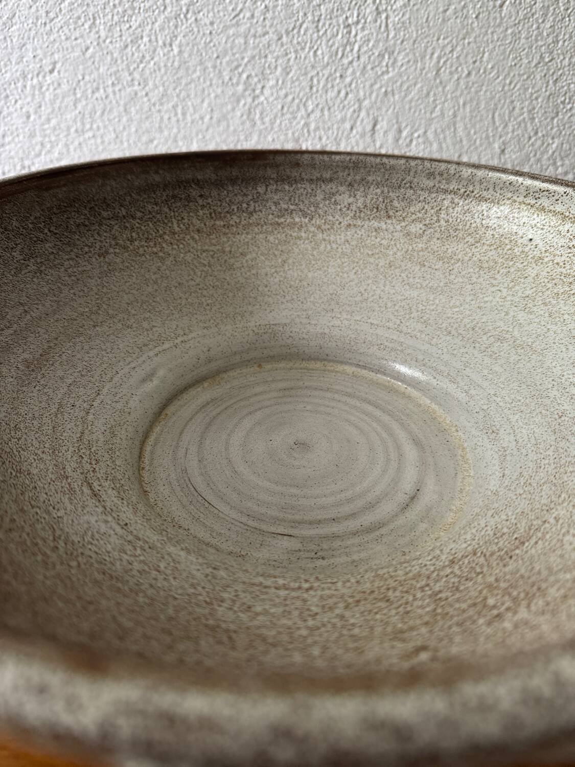 Large glazed stoneware bowl from the 60s