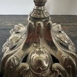 Silver metal candle holder