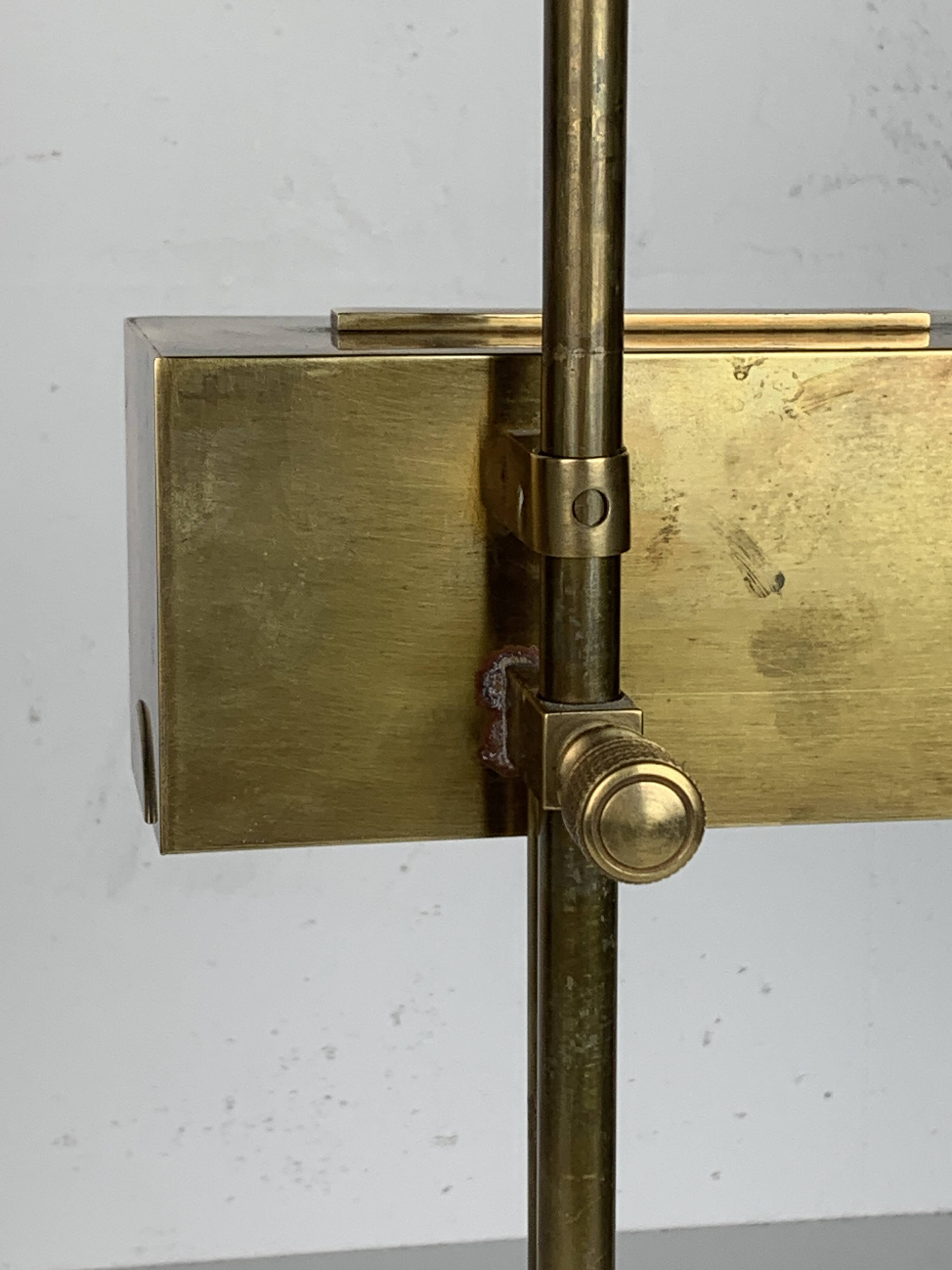 Brass Bauhaus Art Deco architectural Marcel Breuer style desk or table lamp
