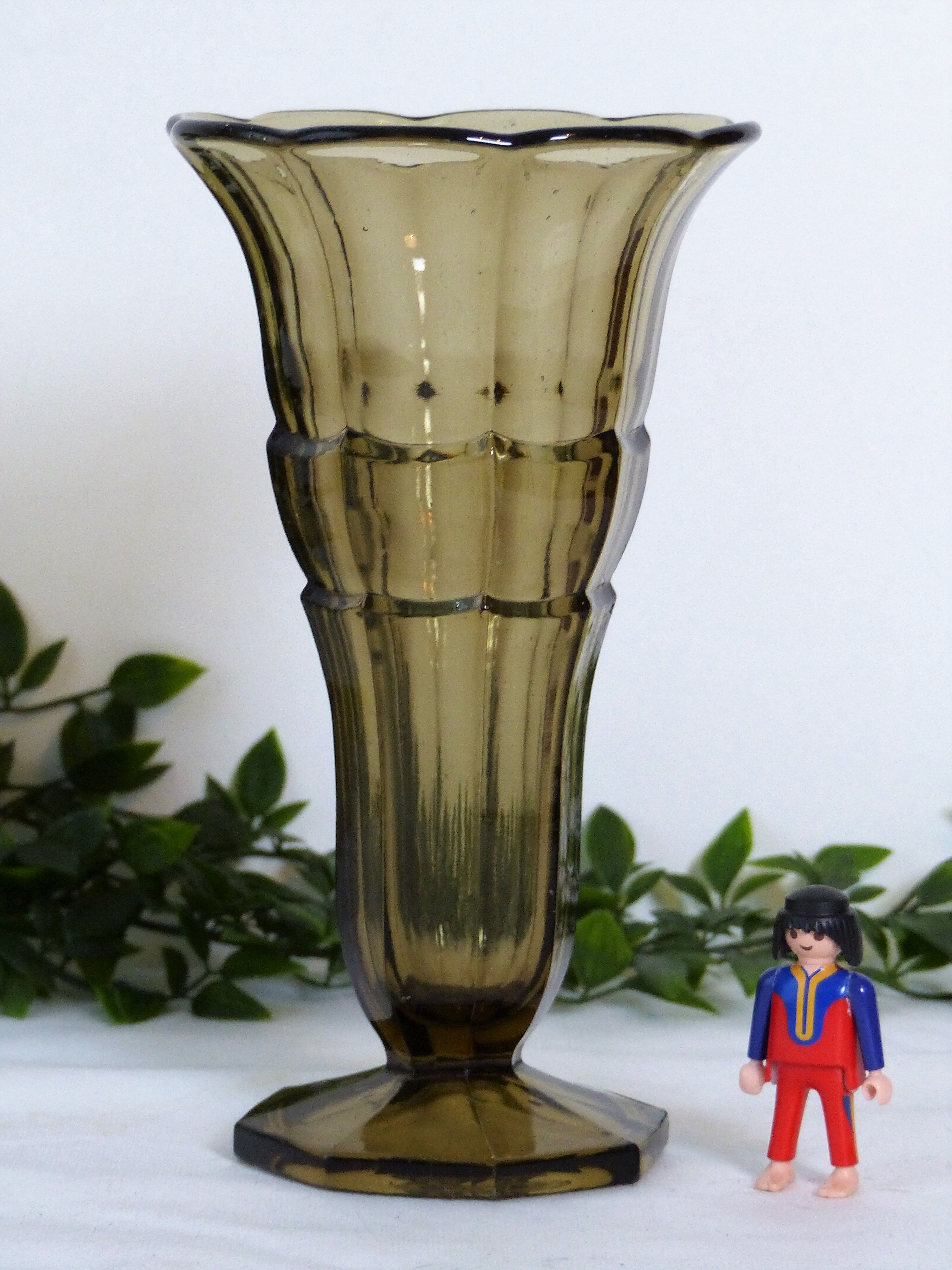 Smoked glass vase