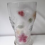 Vintage Luminarc decorated nasturtium vase (25cm) A1