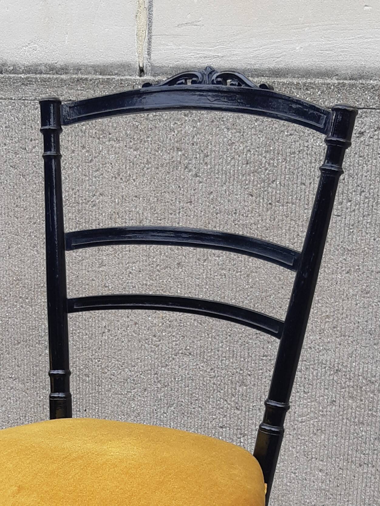 Pair of Napoleon III chairs in blackened wood