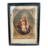 Framed religious image – "Per Mariam ad Jesum" – Paris, circa 1900