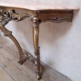 Gilded wooden console marble Louis XV style