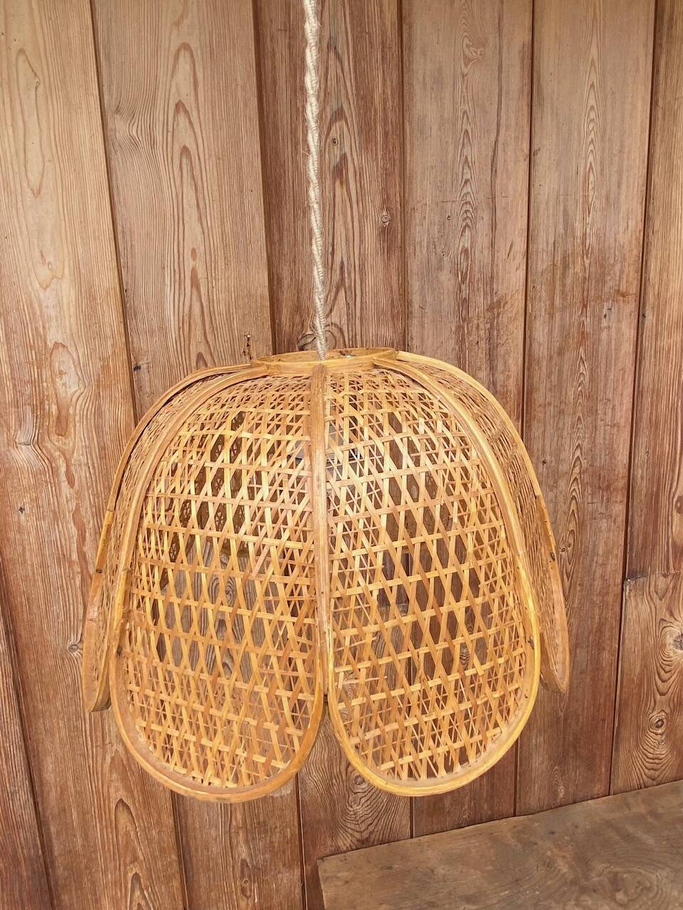 Vintage rattan pendant light