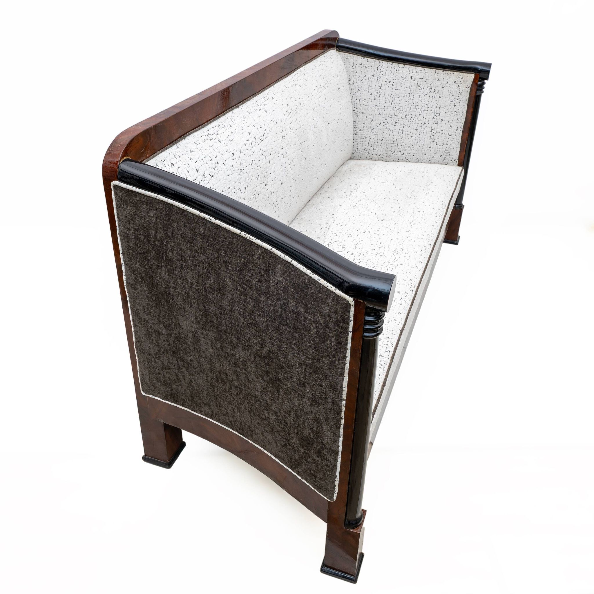 19th Century Biedermeier Mahogany Feather Two Armchairs and Sofa, Vienna
