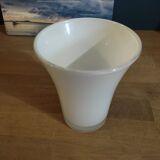 Tulip white glass vase